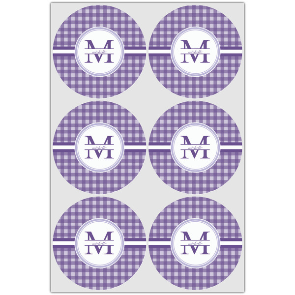 Gingham Print Drink Topper - Large - Set of 6