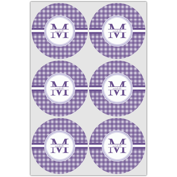 Gingham Print Drink Topper - XLarge - Set of 6