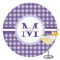 Gingham Print Printed Drink Topper - 3.5" (Personalized)