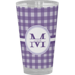 Gingham Print Pint Glass - Full Color (Personalized)