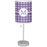 Gingham Print 7" Drum Lamp with Shade Linen (Personalized)