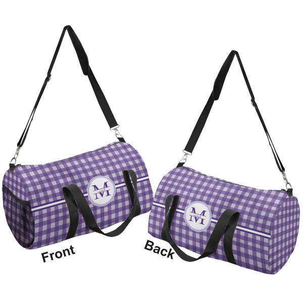 Gingham Print Duffle bag large front and back sides