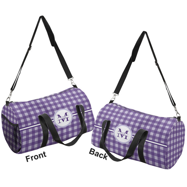 Gingham Print Duffle bag small front and back sides