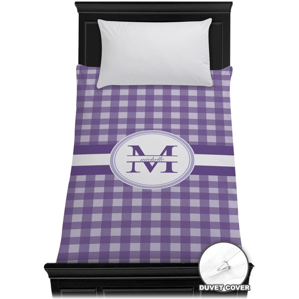 Custom Gingham Print Duvet Cover - Twin XL (Personalized)