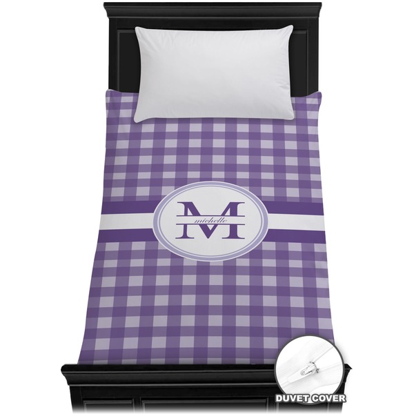 Custom Gingham Print Duvet Cover - Twin (Personalized)