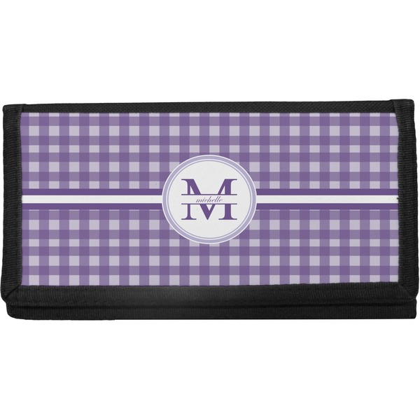 Custom Gingham Print Canvas Checkbook Cover (Personalized)