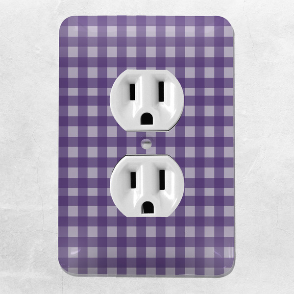 Gingham Print Electric Outlet Plate - LIFESTYLE