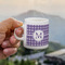 Gingham Print Espresso Cup - 3oz LIFESTYLE (new hand)