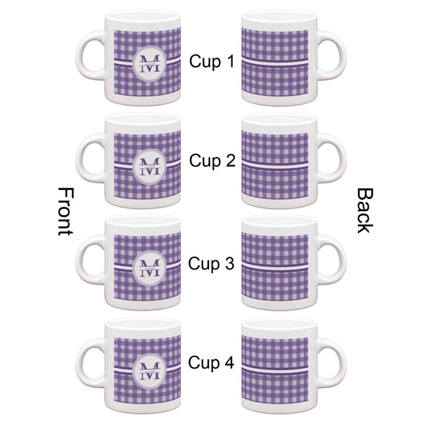 Gingham Print Espresso Cup Set of 4 - Apvl