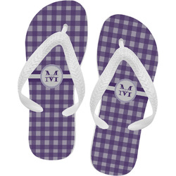 Gingham Print Flip Flops - Large (Personalized)