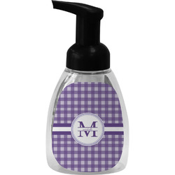 Gingham Print Foam Soap Bottle - Black (Personalized)