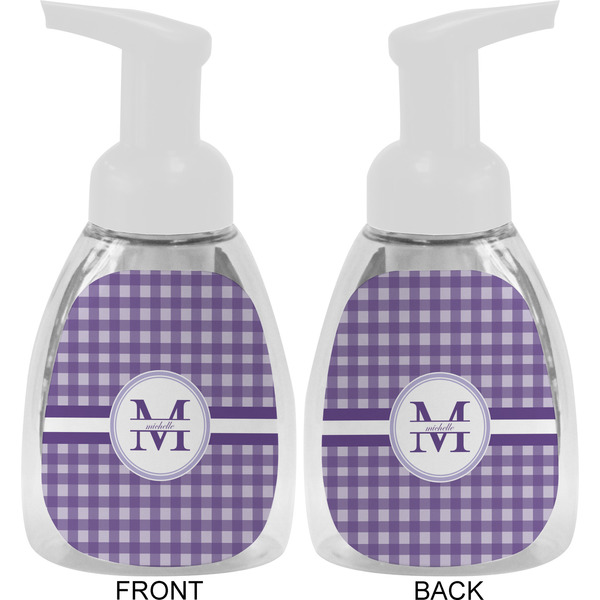 Gingham Print Foam Soap Bottle Approval - White
