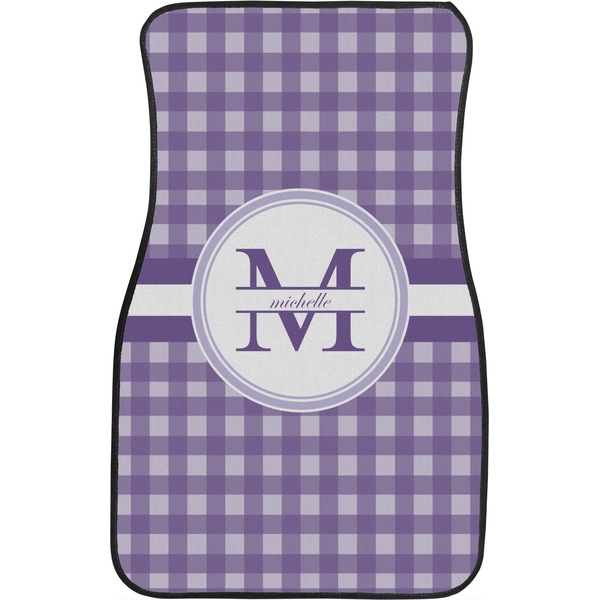 Gingham Print Custom Car Floor Mats (Front Seat)