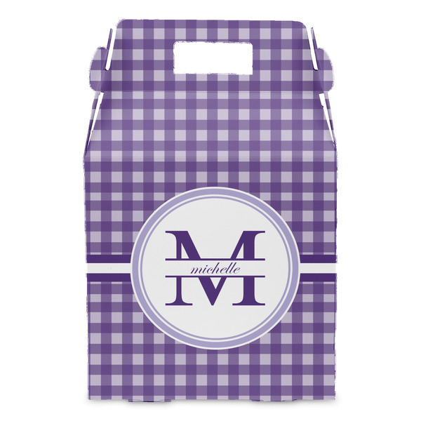 Gingham Print Gable Favor Box - Front