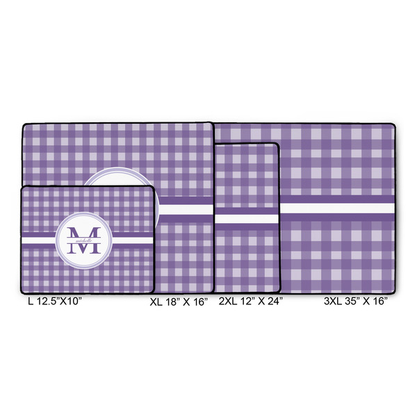 Gingham Print Gaming Mats - SIZE CHART