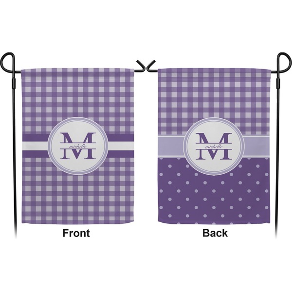Gingham Print Garden Flag - Double Sided Front and Back