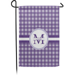 Gingham Print Single Sided Garden Flag With Pole (Personalized)