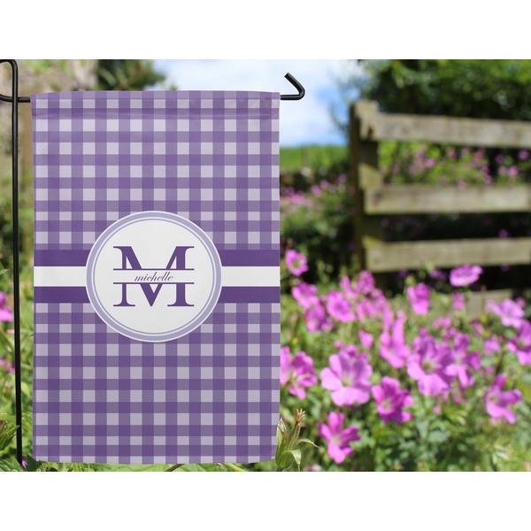 Gingham Print Garden Flag - Outside In Flowers