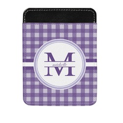 Gingham Print Genuine Leather Money Clip (Personalized)