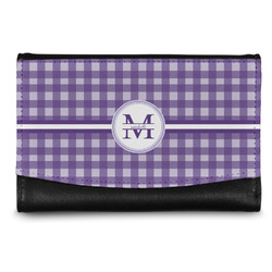 Gingham Print Genuine Leather Women's Wallet - Small (Personalized)