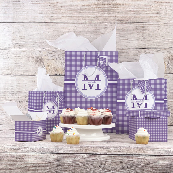Gingham Print Gift Bags - In Context