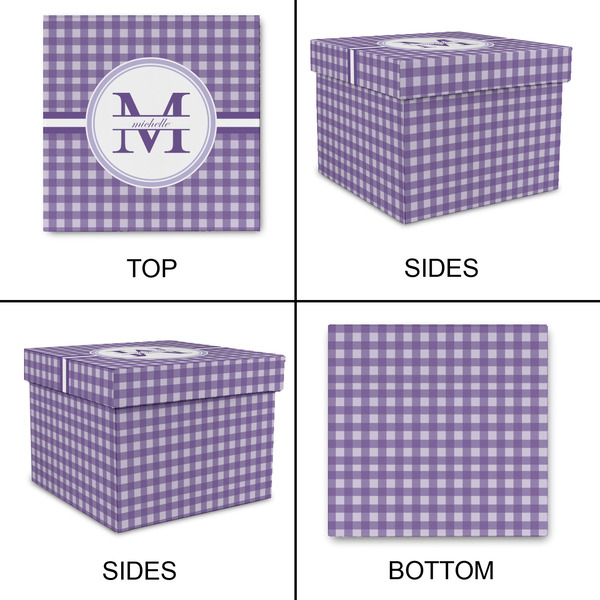 Gingham Print Gift Boxes with Lid - Canvas Wrapped - Large - Approval