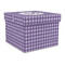 Gingham Print Gift Boxes with Lid - Canvas Wrapped - Large - Front/Main