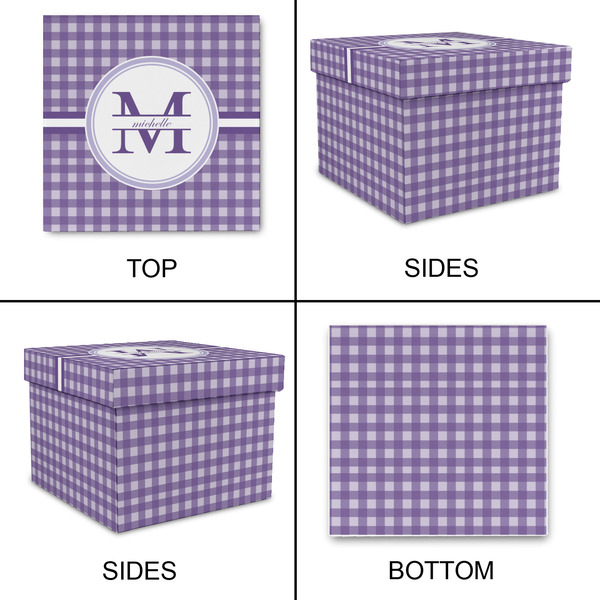 Gingham Print Gift Boxes with Lid - Canvas Wrapped - Medium - Approval