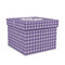 Gingham Print Gift Box with Lid - Canvas Wrapped - Medium (Personalized)