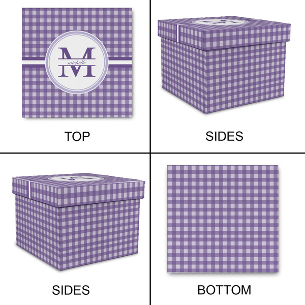 Gingham Print Gift Boxes with Lid - Canvas Wrapped - X-Large - Approval