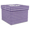 Gingham Print Gift Boxes with Lid - Canvas Wrapped - X-Large - Front/Main