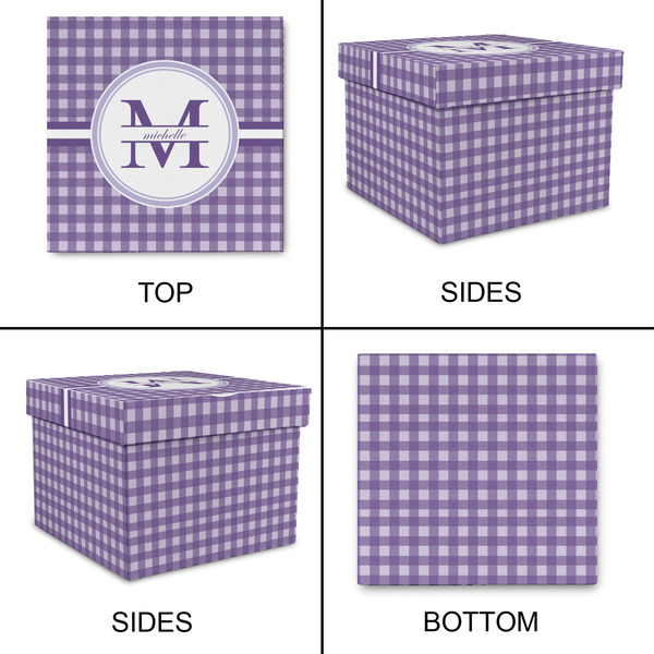 Gingham Print Gift Boxes with Lid - Canvas Wrapped - XX-Large - Approval