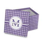 Gingham Print Gift Box with Lid - Canvas Wrapped (Personalized)