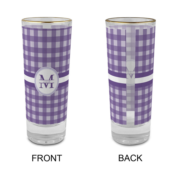 Gingham Print Glass Shot Glass - 2 oz - Single - APPROVAL