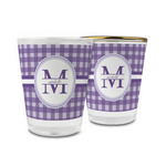 Gingham Print Glass Shot Glass - 1.5 oz (Personalized)