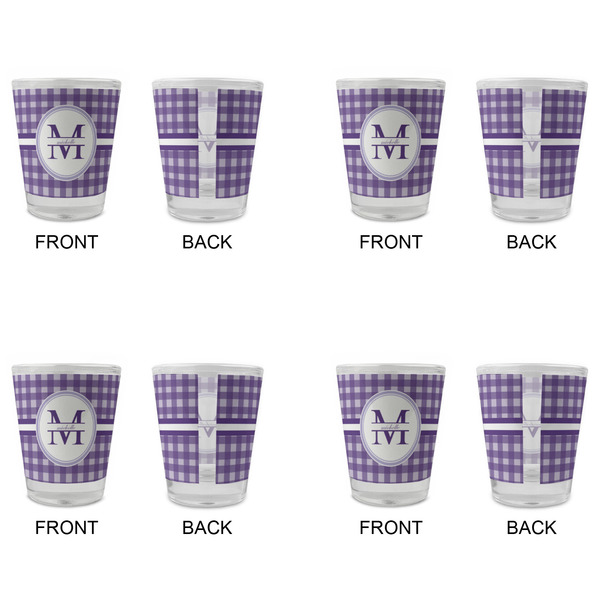 Gingham Print Glass Shot Glass - Standard - Set of 4 - APPROVAL