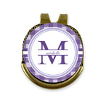 Gingham Print Golf Ball Marker - Hat Clip - Gold