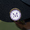 Gingham Print Golf Ball Marker Hat Clip - Gold - On Hat
