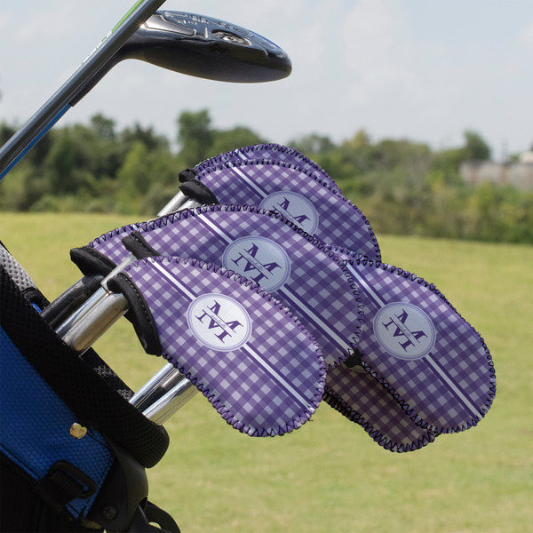 Custom Gingham Print Golf Club Iron Cover - Set of 9 (Personalized)