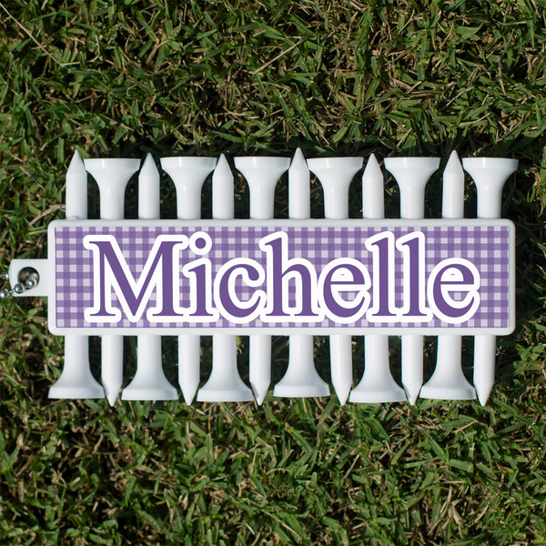 Gingham Print Golf Tees & Ball Markers Set - Front