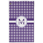 Gingham Print Golf Towel - Poly-Cotton Blend - Large w/ Name and Initial