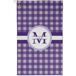 Gingham Print Golf Towel - Poly-Cotton Blend - Small w/ Name and Initial