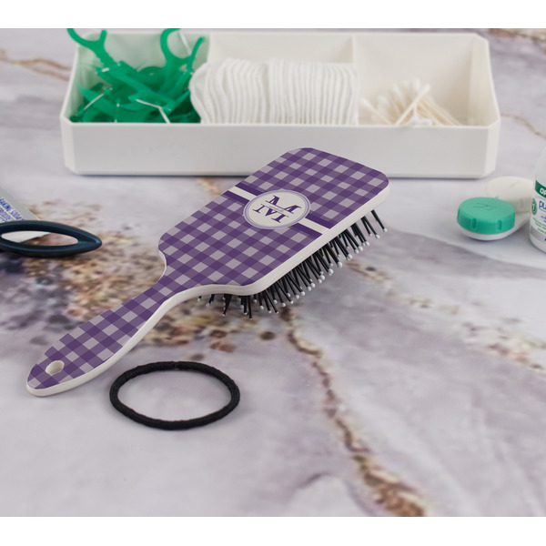 Gingham Print Hair Brush - In Bathroom