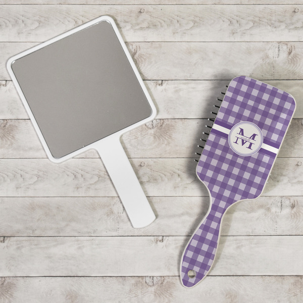 Gingham Print Hair Brush - In Context