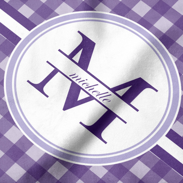 Gingham Print Hooded Baby Towel- Detail Close Up