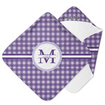 Gingham Print Hooded Baby Towel (Personalized)