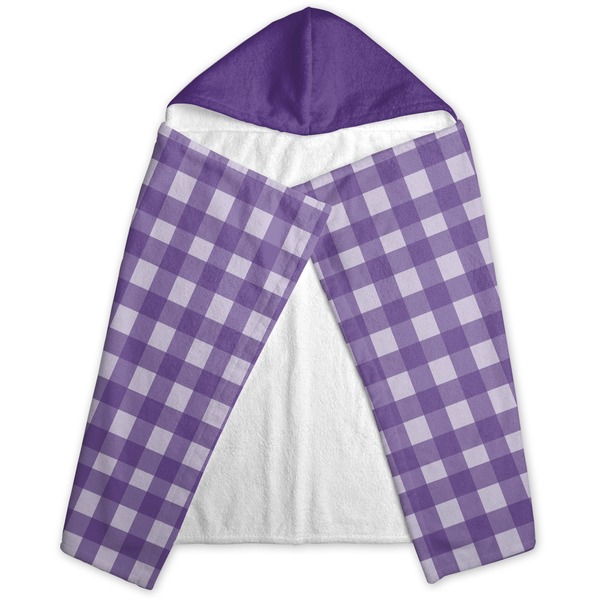 Gingham Print Hooded Towel - Folded