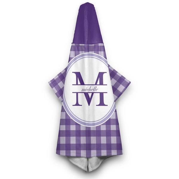 Gingham Print Hooded Towel - Hanging