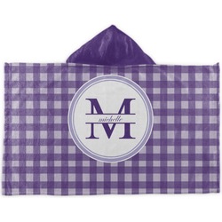 Gingham Print Kids Hooded Towel (Personalized)