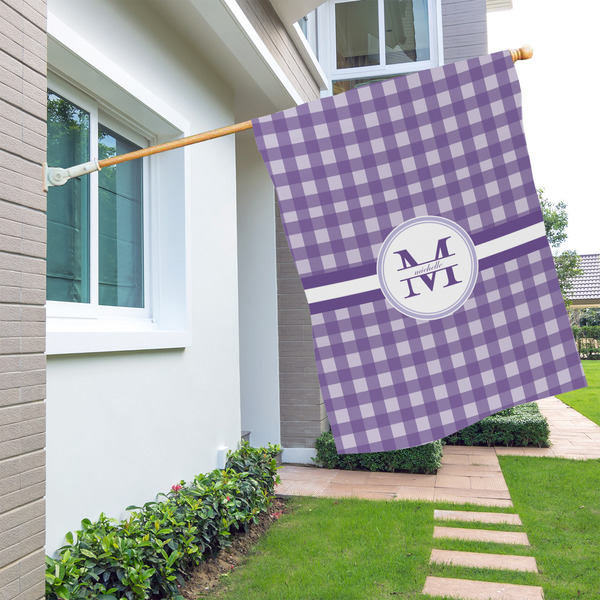 Gingham Print House Flags - Double Sided - LIFESTYLE